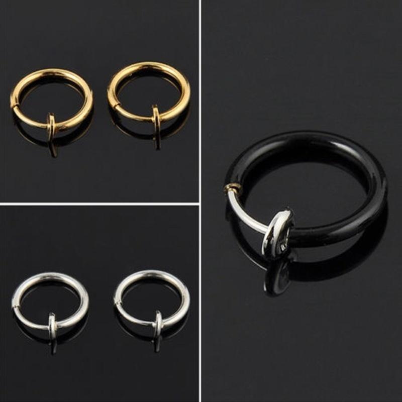 Kjendis 3 par Falsk Nese Lepper Ring Fjærklemme Hoop Øredobb Unisex Piercing Septum