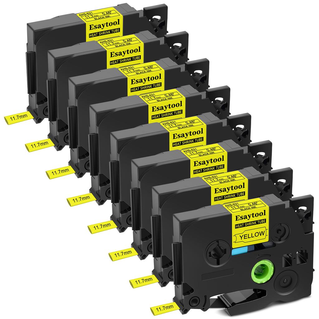 3/5/8/10Pcs Heat Shrinkable Tapes Compatible with Brotner Hse-231 HS-631 Label-Making Ribbon For P-Touch PT-P750W Printer