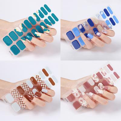 Gel-Maniküre-Aufkleber, halbgehärtete Gel-Nagelaufkleber, Nagellackkleber, Maniküre-Aufkleber