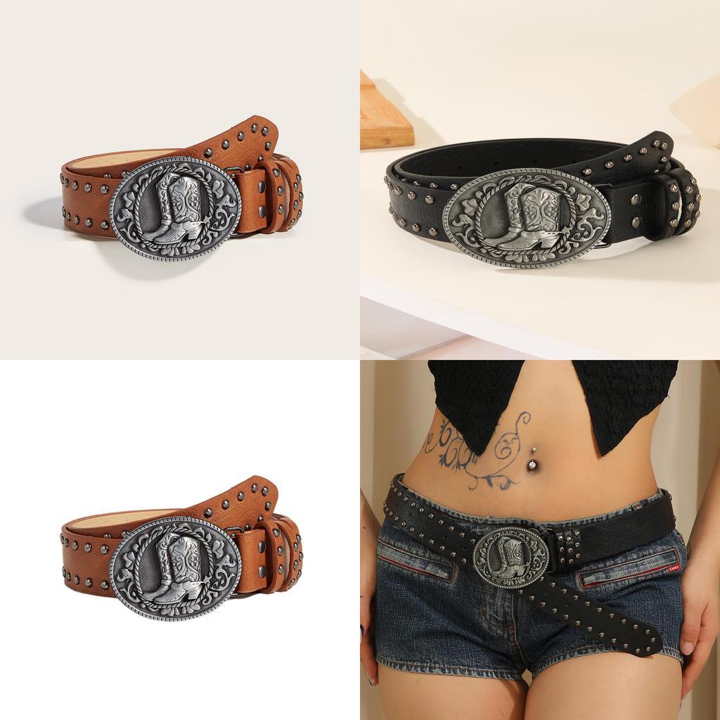 Casual Punk Pu Belt With Metal Snap Closure And Unique Design For Street Fashion