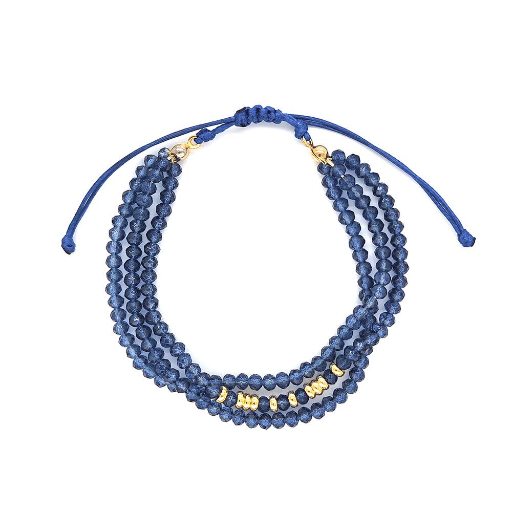 Bohemian Style Multi-Layer Crystal Faceted Beaded Bracelet