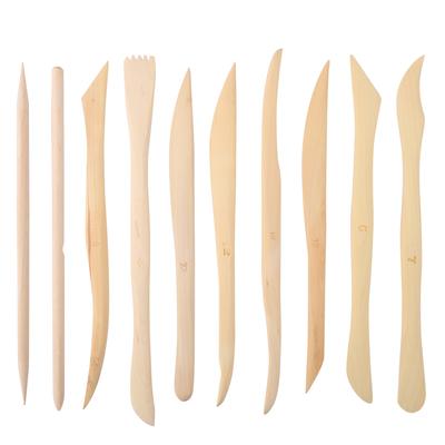 10pcs/set  Wooden Clay Carving Modeling Tool Diy Pottery Sculpture Tools