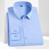 Bamboo Fiber 8XL Classic Stripes Plaid Solid Color Work Blue White Shirt Men Long Sleeve Slim Fit Big Size Men Shirt Long Sleeve
