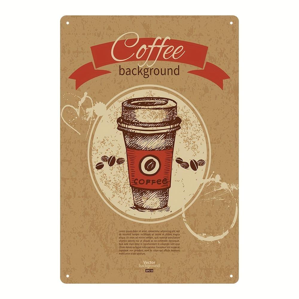 Vintage Metal Tin Poster Coffee Shop Metal Tin Signs Posters Plate Colorful Visual Effect Wall Art for Cafe Bar Club Party Decor