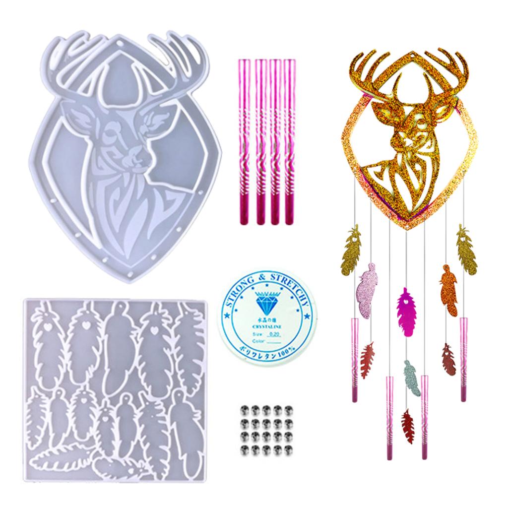 New Creative Silicone Resin Mold Dream Catcher Pendant Home Decoration Wall Hanging Ornament Silicone Molds Wolf Deer