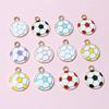 20pcs 16.5x13mm Enamel Football Soccer Small Charms Pendant Zinc Alloy Metal DIY Jewelry Making Accessories Findings
