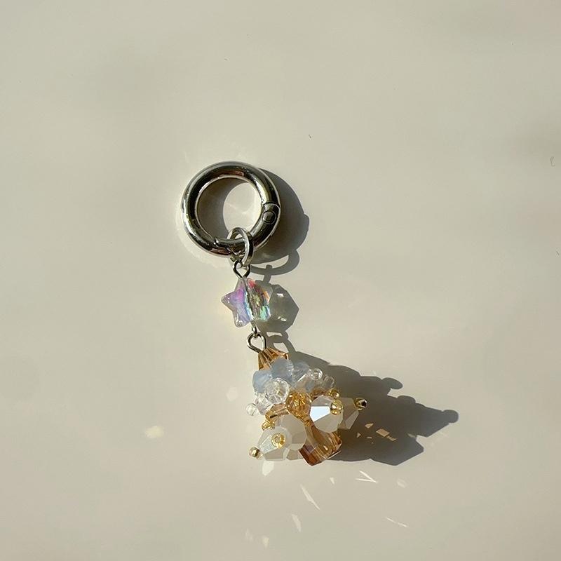 Cute Christmas Mobile Phone Straps Bead Christmas Tree Keychain Lanyard Bag Pendant Decoration Year Gift