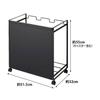 Yamazaki Concealed Trash Wagon 3-Compartment Black Approx. W51.5xD32xH55cm Tower with Handle & Casters 4333