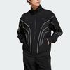 adidas Striped Logo Stand Collar Long Sleeve Jacket for Men, Black