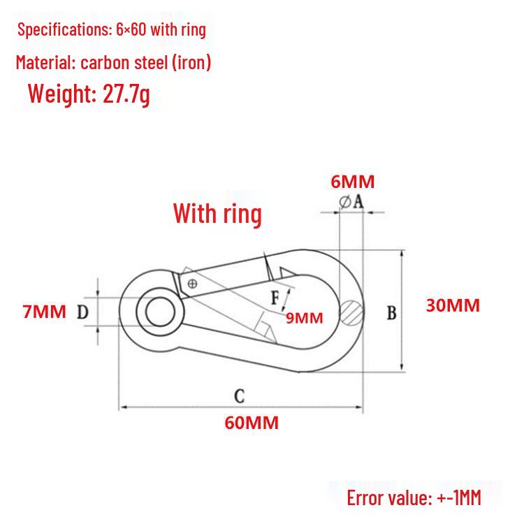 Galvanized Ring Eye Spring Hook Safety Buckle with Lifting Eye and Hook