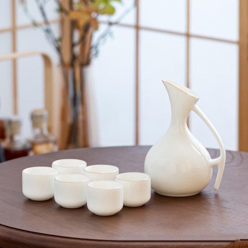 Высококачественная белая фарфоровая винная чаша Shangqi с золотым лотосом