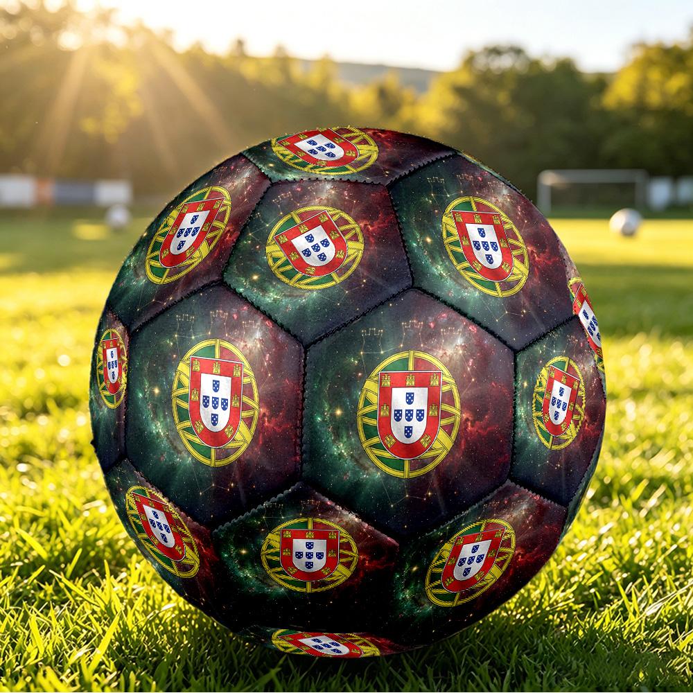 Portugal Football Printed Size 5 Soccer Ball Wear Resistant Standard Adult Training Football Fan Gift for Indoor Outdoor Match Sports