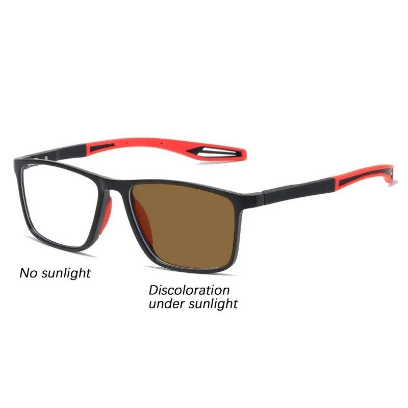 Fashion Photochromic Myopia Glasses Square Classic Women Men Glasses Anti Blue Light Sun Glasses Sports Eyewear Myopia Glasses