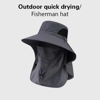 Fashion Summer Sun Hats Uv Protection Outdoor Hunting Fishing Sun Cap Wide Brim Breathable Removable Fisherman Hat