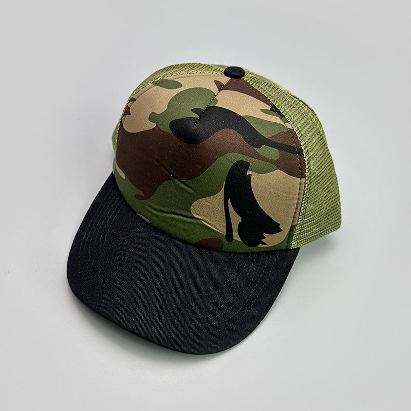 American Retro Color Matching Baseball Cap Men S And Women S Sunshade Camouflage Breathable Wide-Brimmed Outdoor Truck Hat 52-60cm