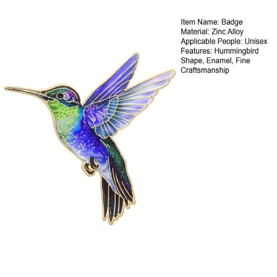 Hummingbird Badge Hard Enamel Rubber Backing Pin Jackets Backpacks Hats Lapel Brooch Nature