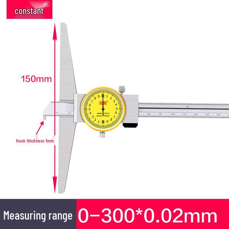 Constant Weight Depth Gauge with Hook & Dial, 0-150/200mm, Single/Double Hook Caliper