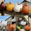 Funny Cute Chicken Fence Decoration Statue Resin Garden Chicken Hen Sculpture Craft Courtyard Home Decoration Ornament Gift