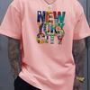 Summer Men's New York City Printed T-shirt 3D Printed Comfortable Casual Loose Fitting Pullover Sports Round Neck Short Sleeved Tops