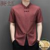 Men's Chinese Style Linen Blend Short-Sleeve Shirt