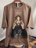 Męska koszulka Unisex Primitive x Tupac Icon Brązowa Ciężka Oversize XL
