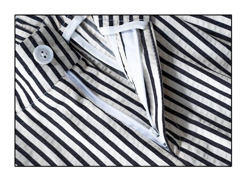 Women's American Striped High-Waist Wide-Leg Summer Trousers