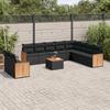 VidaXL Garden Lounge Set with Cushions 11 Pcs, Patio Sofas, Furniture Set, Outdoor Terrace Furniture, Black 3260200