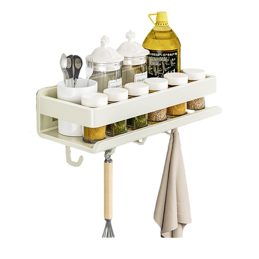 Space Saving Designs Vertical Mount Kitchen Rack Sturdy Carbon Steel Construction Holds Utensils Spices Towels