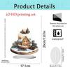2D Acrylic Christmas Snow House with Santa & Reindeer Desktop Ornament