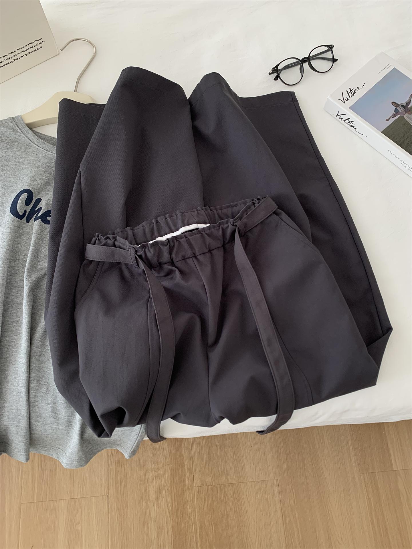 Spring/Summer Elegant High Waist Drawstring Balloon Pants - Flattering Korean Style Trousers for Women Small