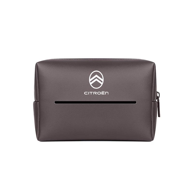 Car Interior Tissue Bag Handkerchief Storage Box For Citroen C5X C3 C4 Aircross Picasso Cactus Celysee e-C3 e-C4 C6 C1 C2 Berlin