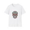 Tag der Toten Schädel T-Shirt mit buntem Blumenmuster, Unisex Grafik