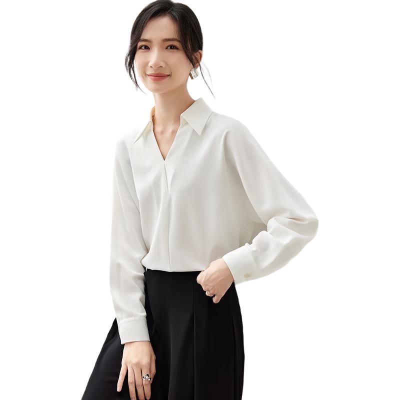 Women s French Style White Commuter Shirt M