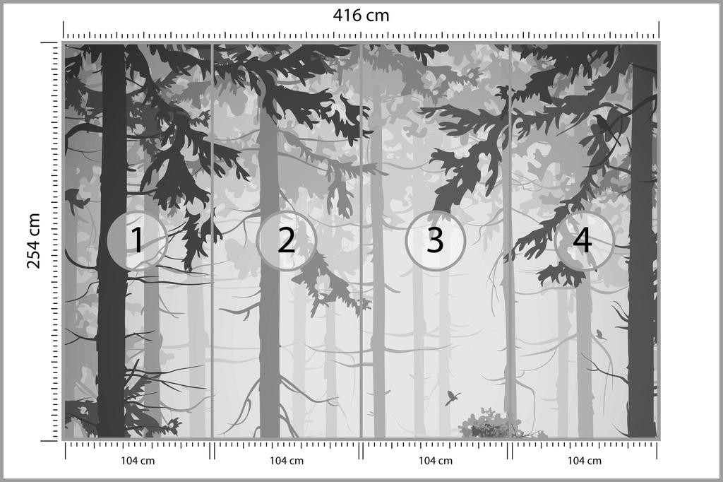 Photomural Forest Trees Non-Woven 416x254