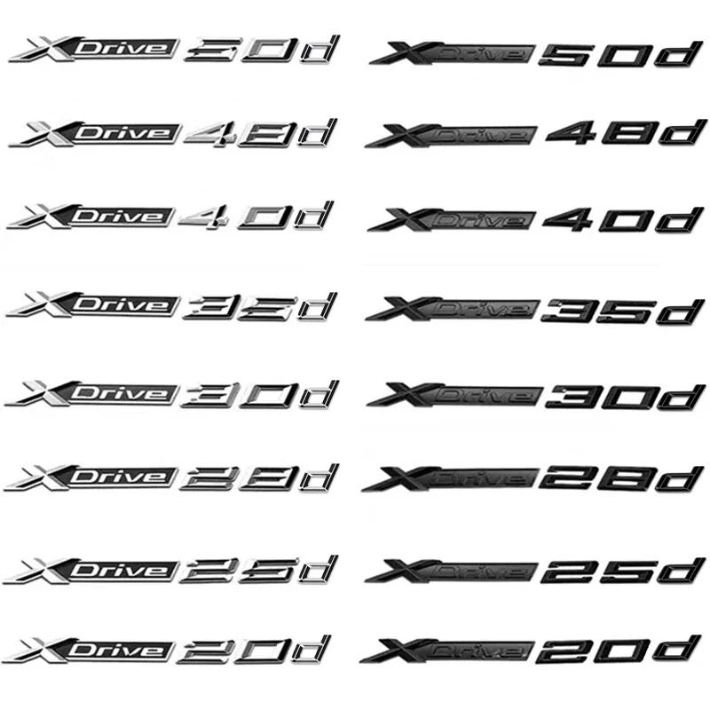 Car Rear Trunk Letters Badge Emblem Decals Sticker For BMW XDrive 20d 25d 28d 30d 35d 40d 48d 50d X1 X3 X5 F48 F25 G01 F15 G05
