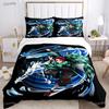 Cartoon De-Demon-Slayer All Season Duvet Cover Comforter Bedding Sets Soft Quilt Cover and Pillowcases Single/Double/Queen/King