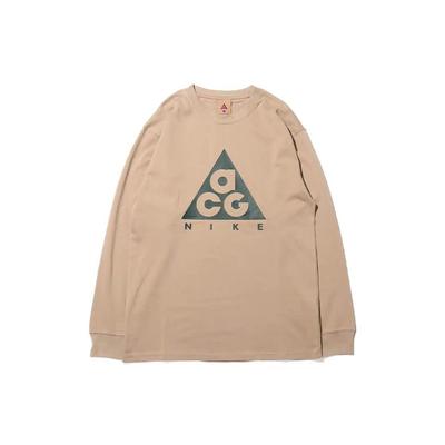 ACG Basic Logo Trendiges Outdoor-Sport-Casual Atmungsaktives Rundhals Langarm Oversize T-Shirt Herren Tops Grau BQ7203-247