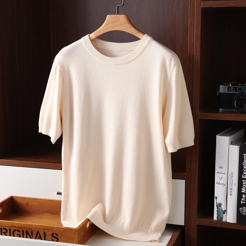 Men's Plus Size Knit Short Sleeve Round Neck Pullover Top