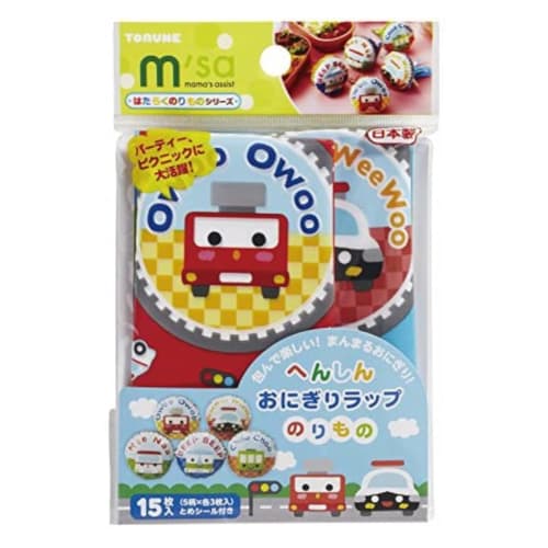 

Torune Made in Japan Onigiri Wrap Film Sheets, Character Bento, Decorative Bento, Transformable Vehicle Design, 15 Sheets, P-3253