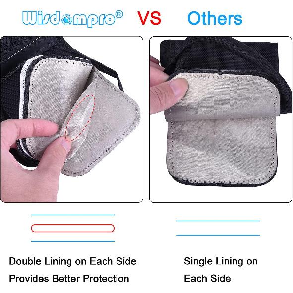 Wisdompro RFID Key FOB Protector for Car Key Signal Blocking, WP4697 Faraday Bag for Anti-Hacking, Anti-Theft Pouch