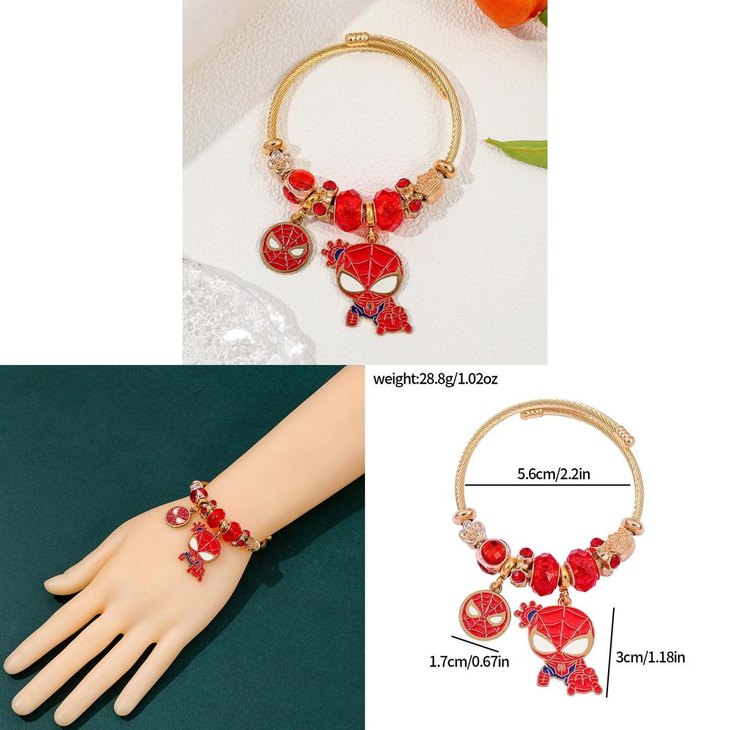 Spider Man Wristband Jewelry For Women With Alloy Pendant For Travel Gifts