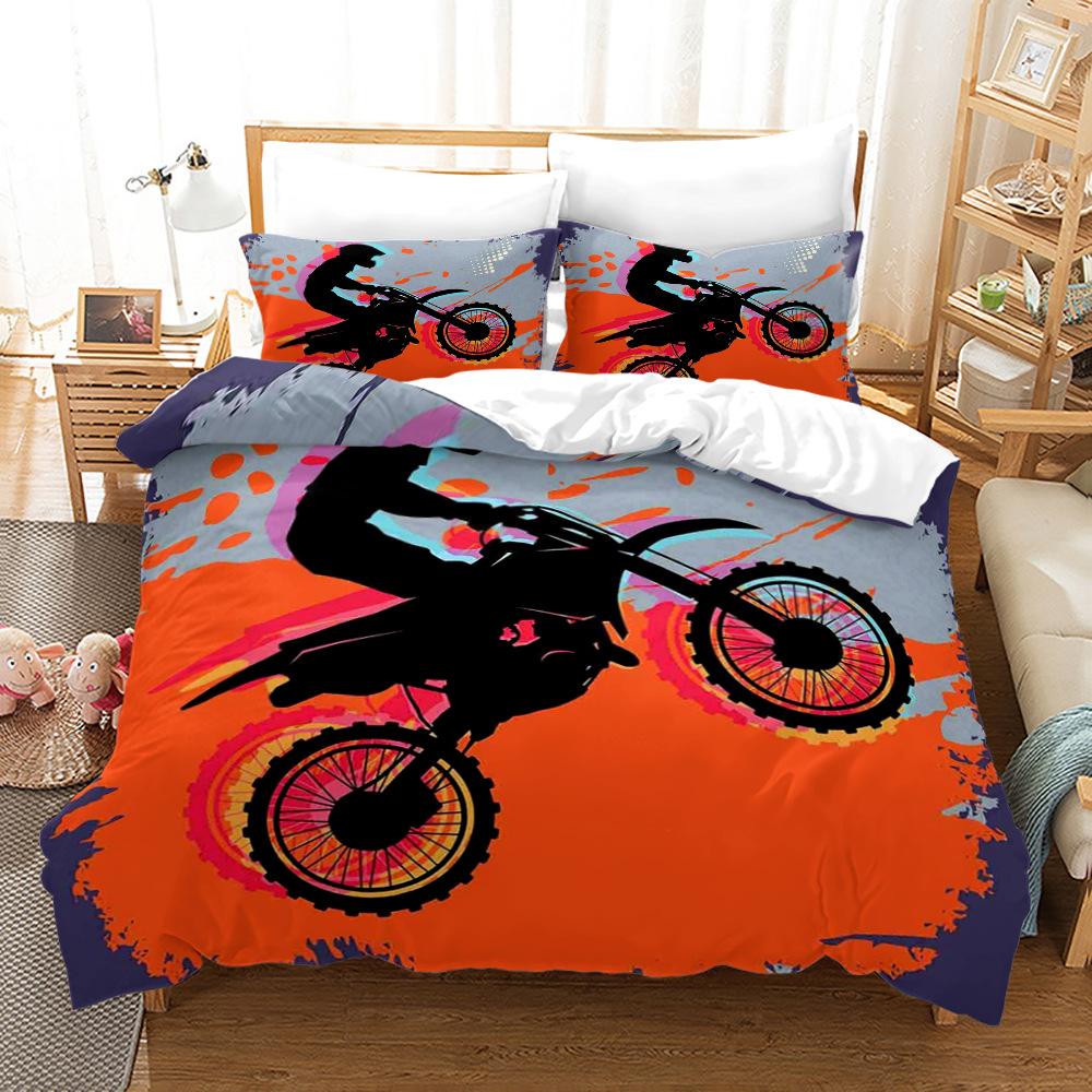 3D Racing Bedding Set King Queen Down Duvet Cover Pillowcase 2/3pcs Motocross Bed Cover Boys Men Home Textile Gift