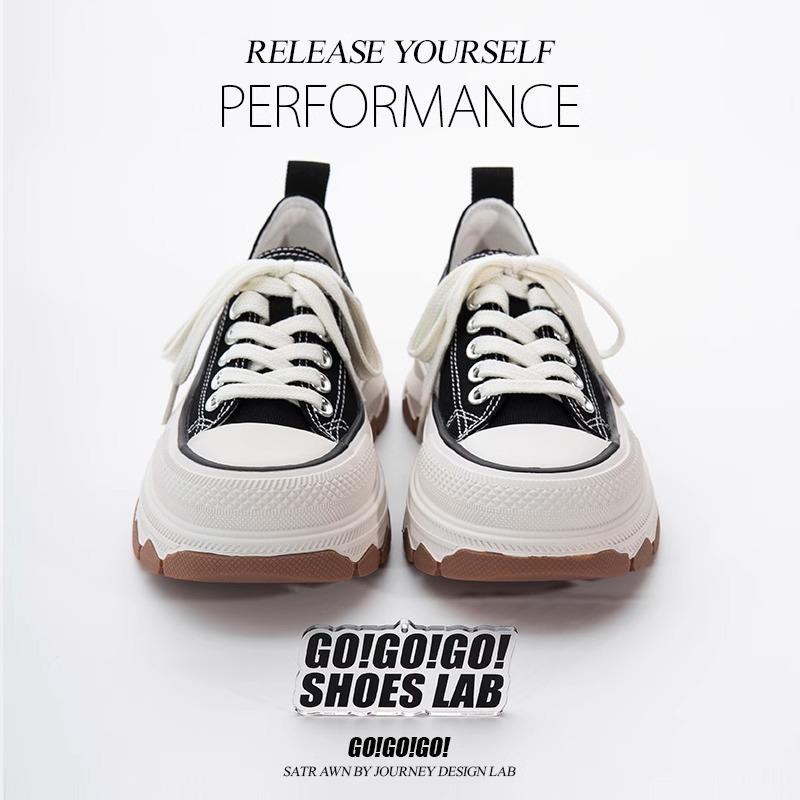 Popular platform canvas shoes women's 2025 new casual shoes muffin women's shoes heightening versatile sports little white board shoes