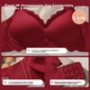 LangSha Zodiac Year Underwear for Women, Wine Red Snake Year Wedding Bridal Small Chest Push-Up Wireless Bra, Seamless Side Support Brassiere