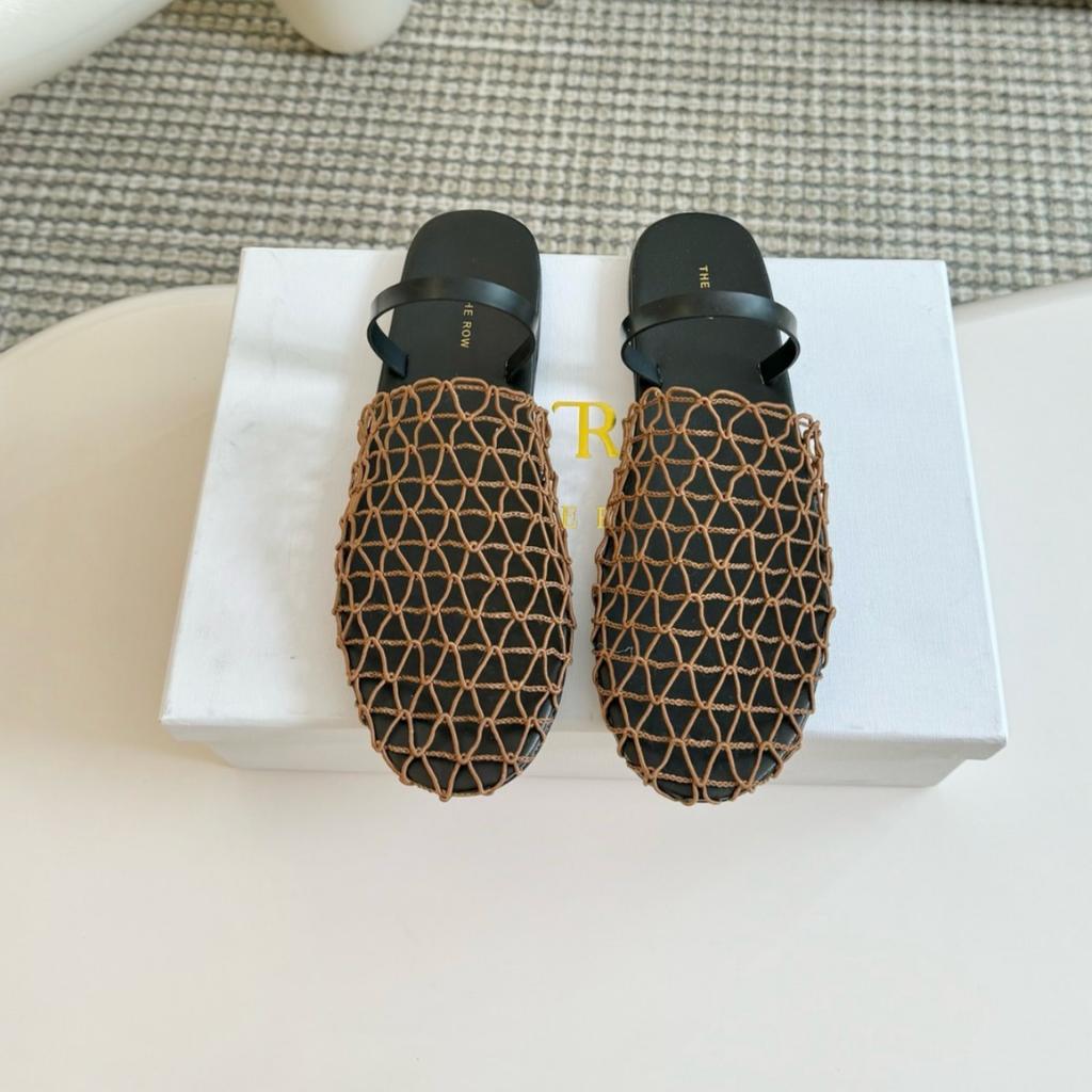 Entdecke neue Internet-Berühmtheiten mit dem gleichen Lissabon-Spaziergang~ Sommer-Netz-Hollow-Oberbekleidung mit flachen Sandalen Damen