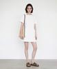 Lugkaeseuteu Armelle Oversized Belted Mini Dress_White