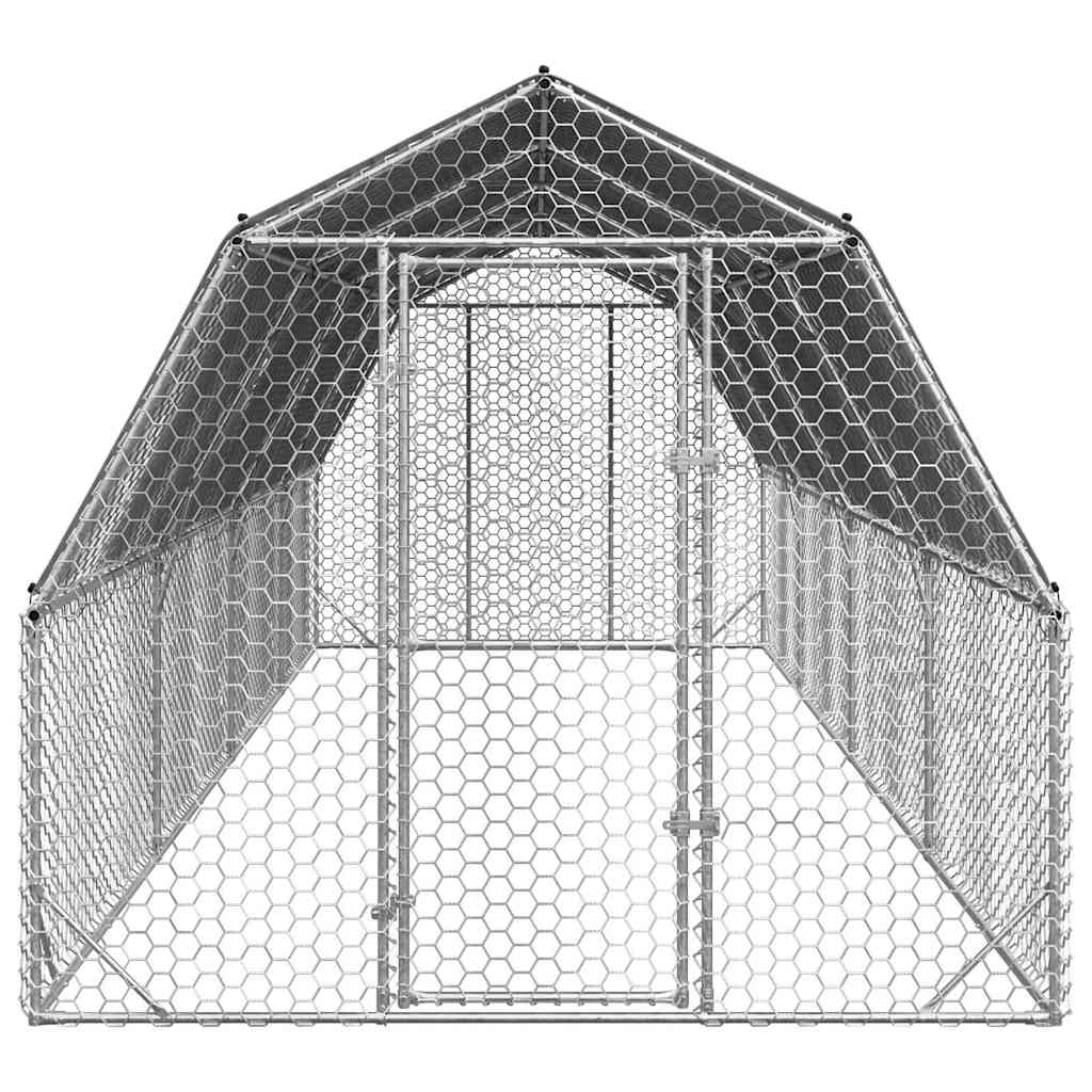 Vidaxl Gabbia con Tetto 2,5X8X2,25 M Acciaio Zincato