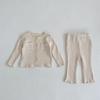 2024 Spring Unisex Baby Striped Pocket Top & Trousers Set