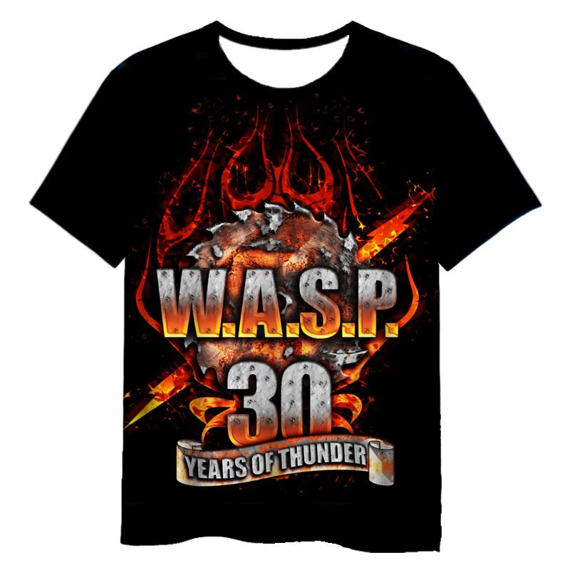 3D Rock Band Printed T-shirt W.A.S.P, Men's and Women's Fashion Street Clothing