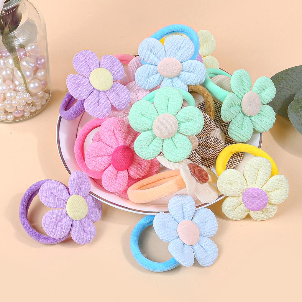 8/16pcs Sunflower Hair Ties Kids Girls Hair Bands Elastic Nylon Headband Floarl Ponytail Holder Hair Accessory for Girls